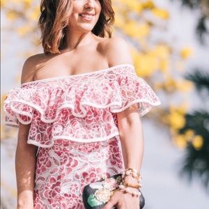 Alexis Valen pink lace romper